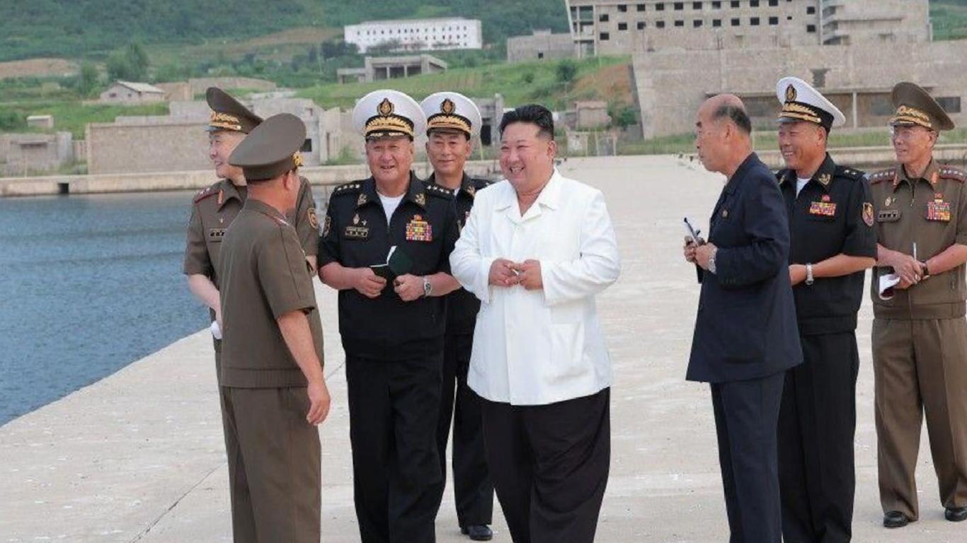 North Korean leader Kim inspects preparations for naval base construction